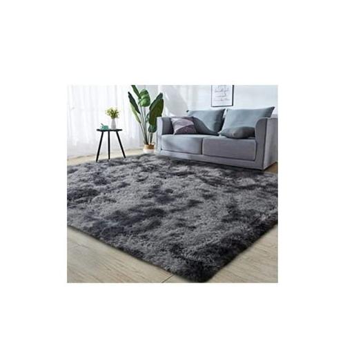 Premium Fluffy Carpet/Rug - Black/Grey