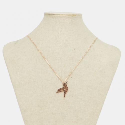 We Heart This Rose Gold Hummingbird Necklace