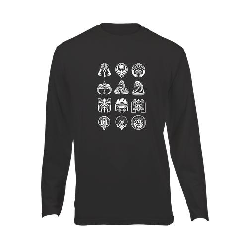 PepperSt Unisex Black Long Sleeve T-Shirt - Norse Scrolls