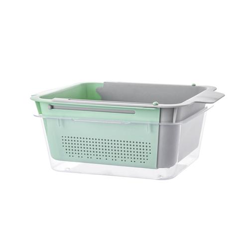 Double-Layer Retractable Fruits And Vegetables Drain Basket Strainer