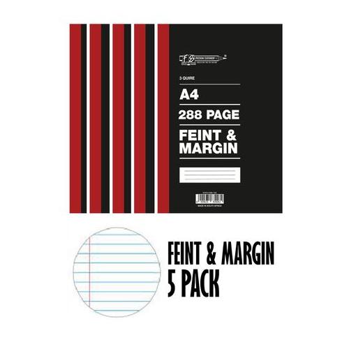 Freedom Stationery - 3-Quire - Counter Book - 288 Page A4 F&M - 5 Pack