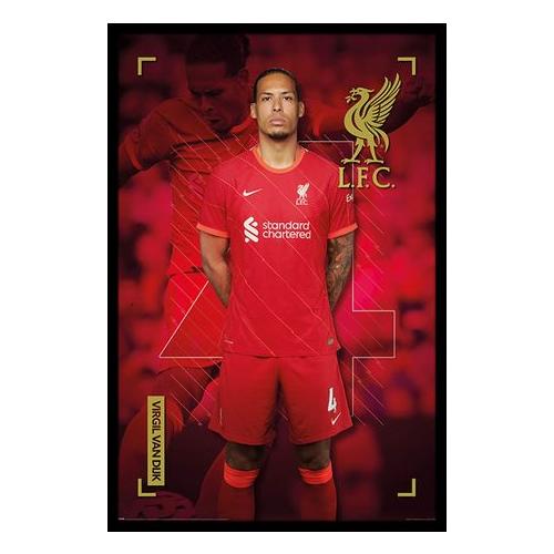 Liverpool FC (Virgil Van Dijk) Poster with Black Frame