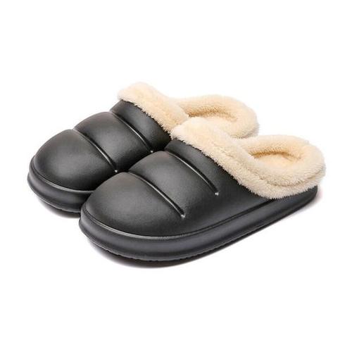 Fashion Kids And Adult Warm Winter Plush Thick Heel Slipper Shoes - Trendy