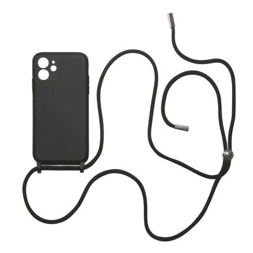 Phone Protector with Crossbody Strap - Black- iPhone 12