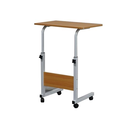 Adjustable Computer Table Study Desk with Wheels - Brown