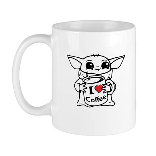 Printed Mug - Yoda love coffee