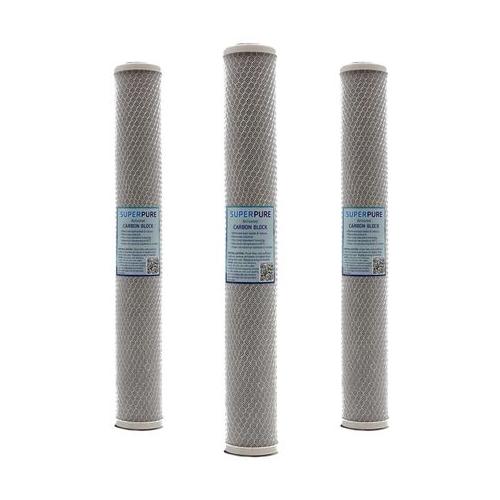 SUPERPURE 20 inch Carbon Block Water Filter Replacement Cartridge (3-Pack)