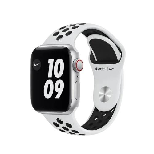 Watch Series 7 Nike SE GPS + Cell 40mm Aluminium Case With Pure Platinum Black Nike Sport Band