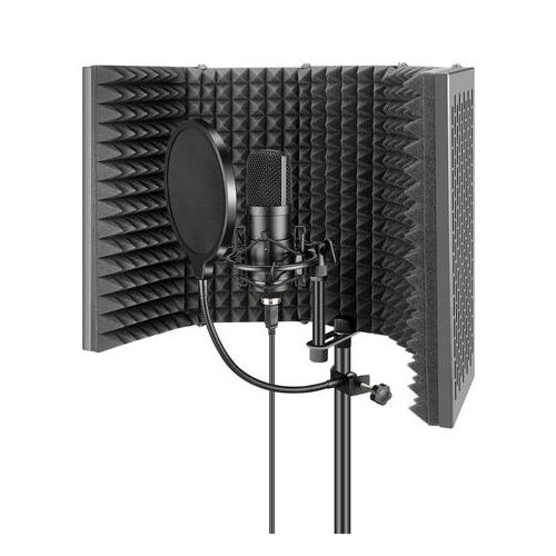 5 Plate Foldable Recording Microphone Noise Reduction Isolation Shield