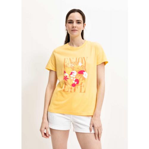 StayNew Slogan Floral Cotton T-shirt