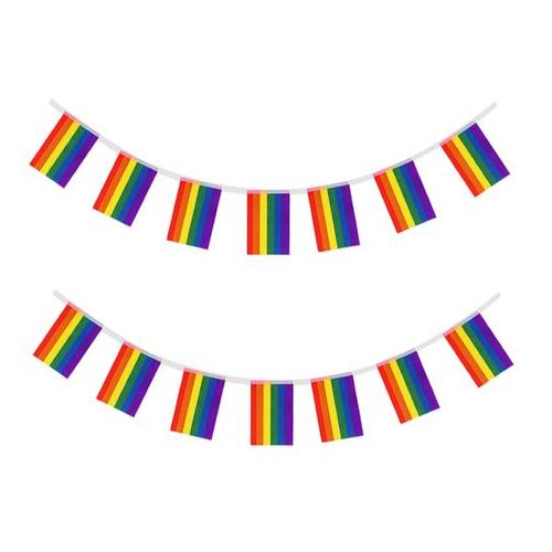Home Party Decor LGBTQ Mini Pride 25 Flag Garland Buntings (7m) Set Of 2