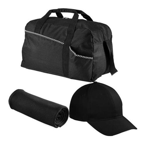 Sport Bag Tog Bag, Cap & Cooling Towel -Gym Gift Set (3 Piece)