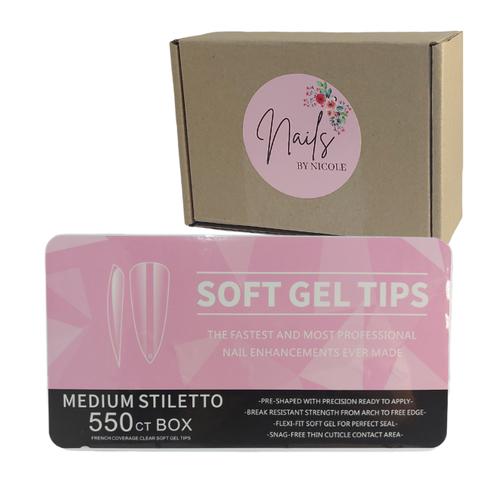 Soft Gel Tips - Full Cover Medium Stiletto - 550 Piece - Nails by Nicole