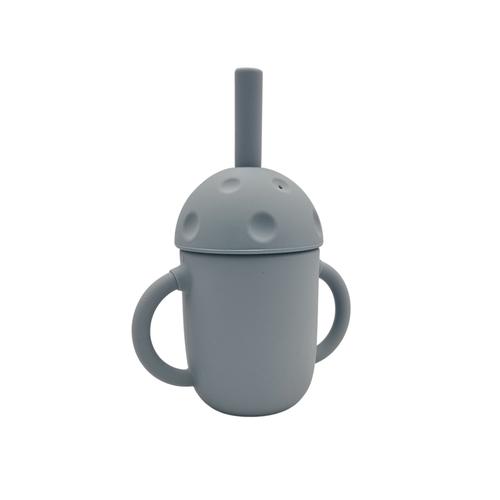JanaS - Silicone Cup with Lid and Straw - Petrol