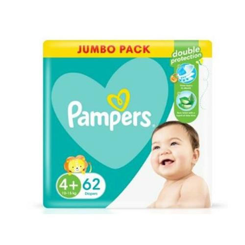 Pampers Active Jumbo Pack Diapers Maxi Plus - 62's
