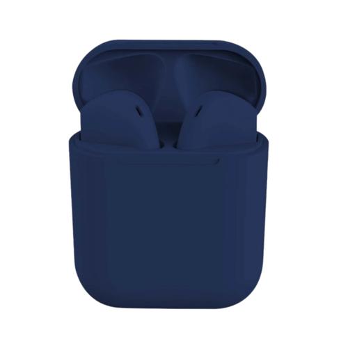 i12 TWS Wireless Bluetooth Ear Pods with Charging Box - Navy Blue