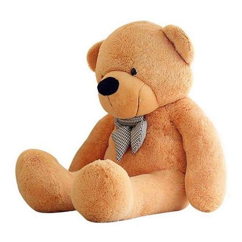 Cuddly Plush Teddy Bear with Bow-Tie - Mustard - 120cm