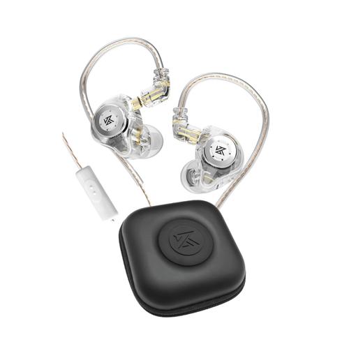 KZ EDX Pro Dual Magnetic Dynamic Earbuds with HD Mic & Case - Transparent