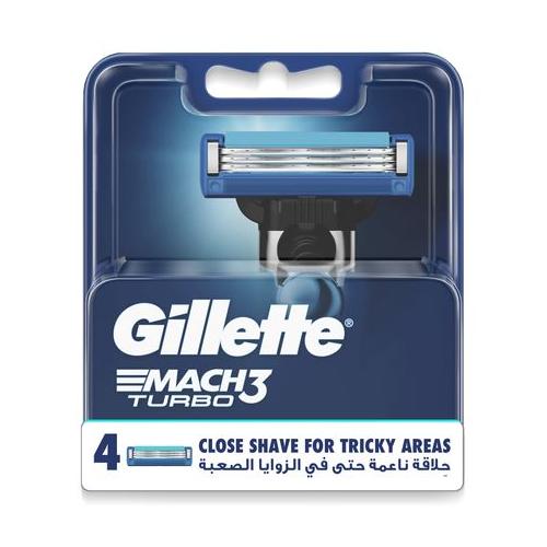 Gillette Mach3 Turbo 3D Blade Refills x4