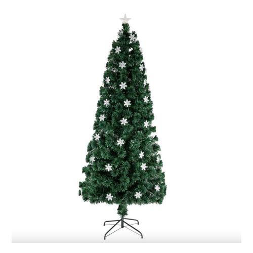 2.1m Christmas Tree With Built-In LED Lights And Fiber Optics