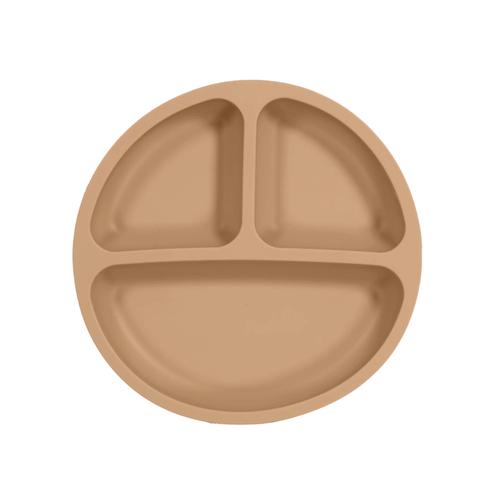 Baby and Toddler Silicone Suction Divided Plate - Hazelnut Brown
