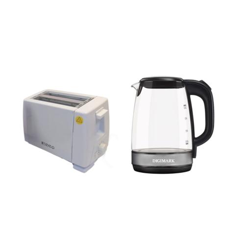Digimark glass kettle and toaster breakfast set