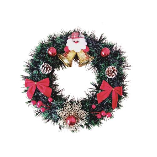 Christmas wreath with Santa and pine cones- 32 cm