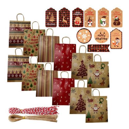 Craft 12pcs Quality Gift Bags With Merry Christmas Gift Tags & Twine