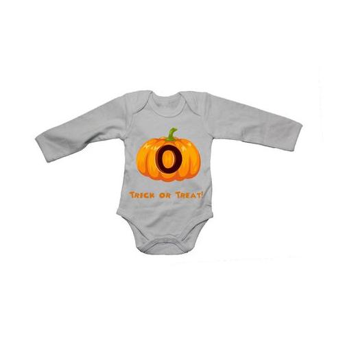 O - Halloween Pumpkin - Long Sleeve - Baby Grow
