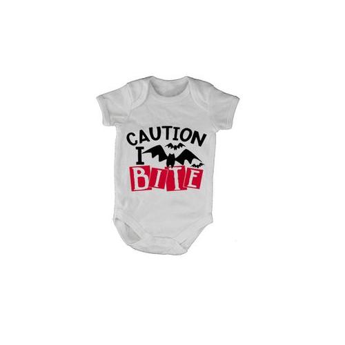 Caution, I Bite - Halloween - Short Sleeve - Baby Grow