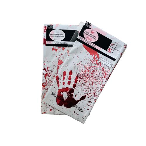 Bloody Hands Halloween Tablecloths - Disposable Table Covers (Pack of 2)