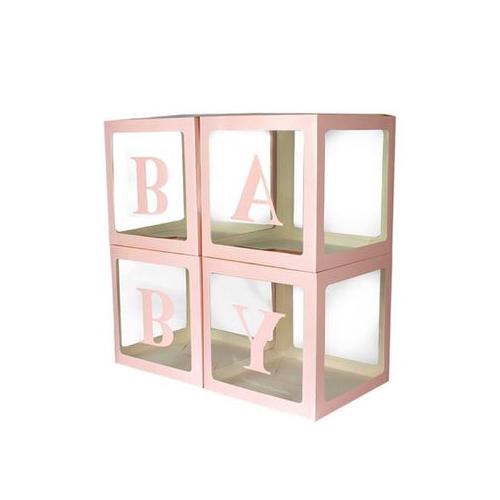 Baby Boxes with Letters for Baby Shower,Clear Baby Shower Decorations Block