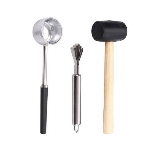 Coconut Opener Set Coconut Tools for Meat Removal with Hammer Knife
