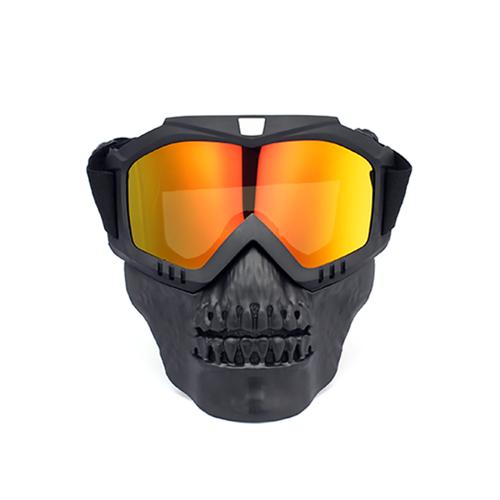 Detachable Skull Goggle Mask Adjustable Motorcycle Goggles Eyewear