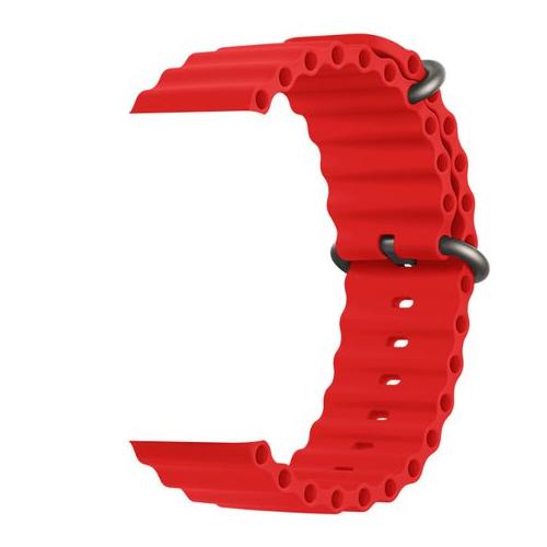 42/44/45/49mm Ocean Style Silicone Watch Strap for Apple Watch - Rose Red