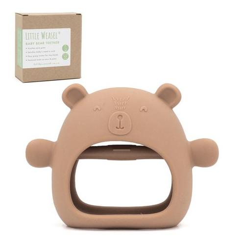 Little Weasel – Baby Bear Mitten Teether / Soother Toy (Brown)