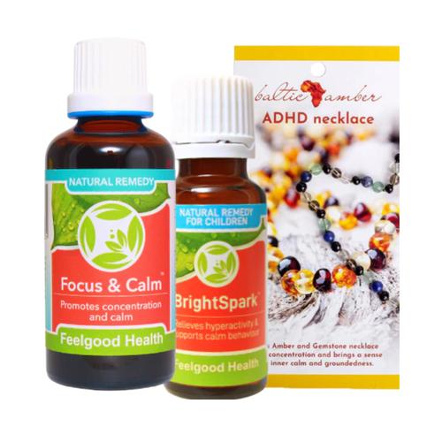 Feelgood Health Focus & Calm + BrightSpark + ADHD Baltic Amber Necklace