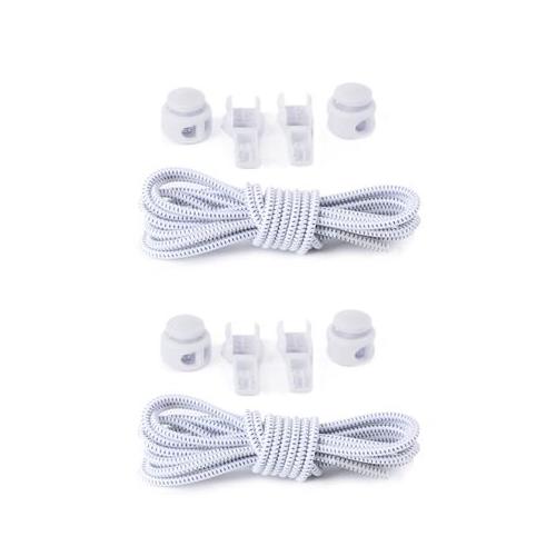 Killer Deals Lazy No-Tie Elastic Speed Shoelaces - x2 Combo - White
