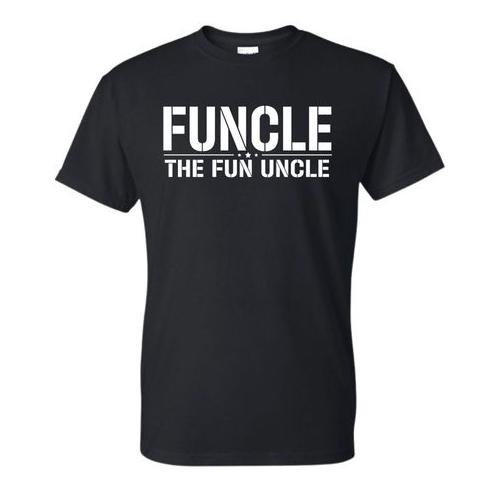 Funcle Birthday Christmas Father's Day Uncle Gift Tshirt-BLACK