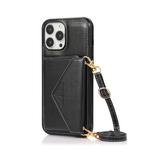Crossbody Strap Anti Drop Leather Wallet Case For iPhone 12 Pro Max