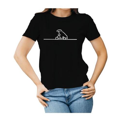Pappa Joe - Ladies Vinyl T-Shirt - Line Man On Scooter