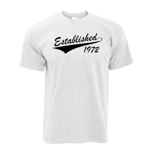 50th Birthday Established 1972 Gift T-Shirt-White