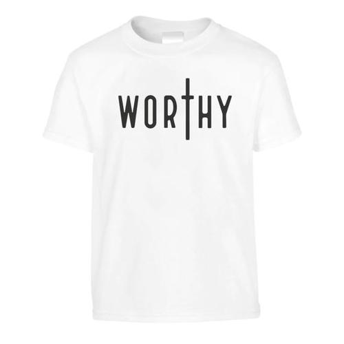 Worthy Birthday Christmas Christian Faith Gift T-Shirt-Kids - White