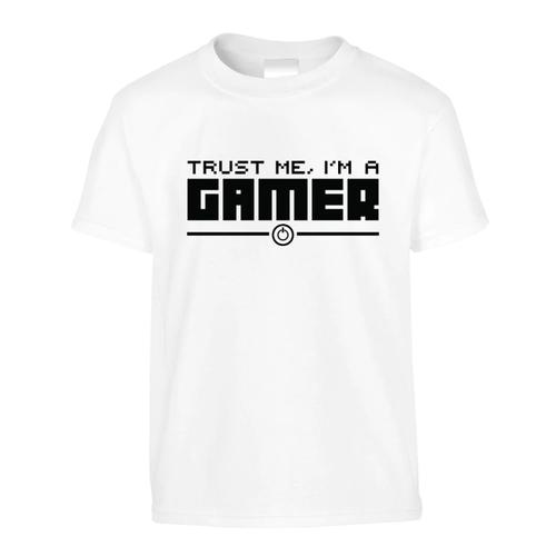 Trust Me I'm A Gamer Birthday Christmas Gift T-Shirt-Kids - White
