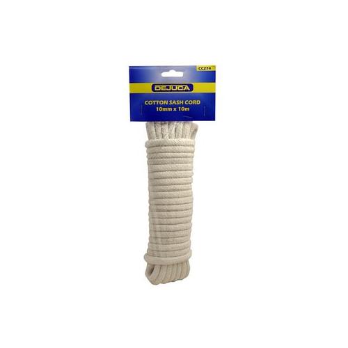 Dejuca - Cotton Sash Cord - 10mm X 10m - Cord - 10mm - (hank) - 6 Pack