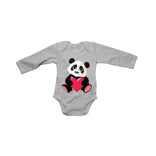 Valentine Panda - LS - Baby Grow - White