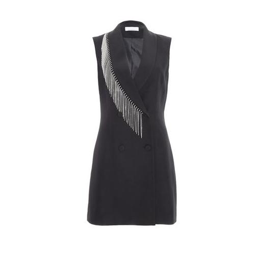 Quiz Ladies - Black Diamante Mini Blazer Dress