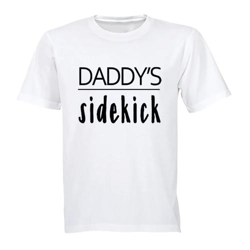 Daddy's Sidekick Birthday Christmas Gift Kids TShirt- White
