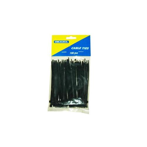 Dejuca - Cable Ties - Black - 100mm X 2.5mm - 100/pkt - 4 Pack