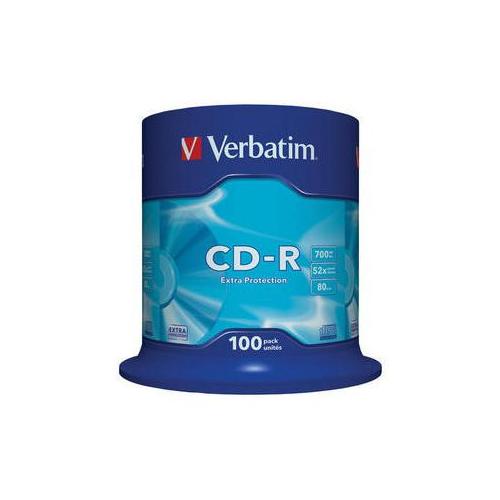 VERBATIM - 700MB - CD-R (52X) - EXTRA PROTECTION NON AZO, SPINDLE (100)